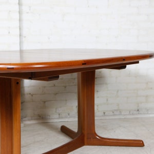 Vintage MCM scandinavian teak oval dining table no extension leafs by Rasmus Denmark Free delivery only in NYC and Hudson Valley areas image 8