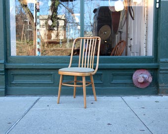 Vintage 80's bentwood cafe dining chairs Ligna Drevounia Czechoslovakia FLAX color | Free delivery in NYC and Hudson Valley areas