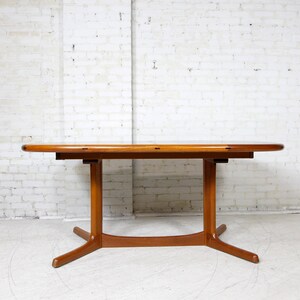 Vintage MCM scandinavian teak oval dining table no extension leafs by Rasmus Denmark Free delivery only in NYC and Hudson Valley areas image 4