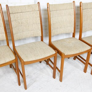 Vintage MCM set of 8 tall back Scandinavian teak chairs by Happy Viking Free delivery only in NYC and Hudson Valley areas image 9