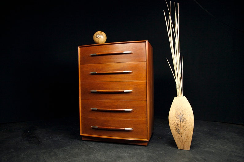 Vintage Tallboy 5 Drawer Dresser By John Widdicomb Free Nyc Etsy