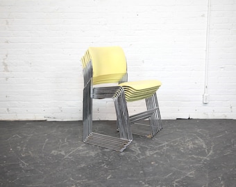 Vintage MCM GF 40/4 David Rowland metal yellow stacking chairs 1975 (sold individually) | Free delivery only in NYC and Hudson Valley areas