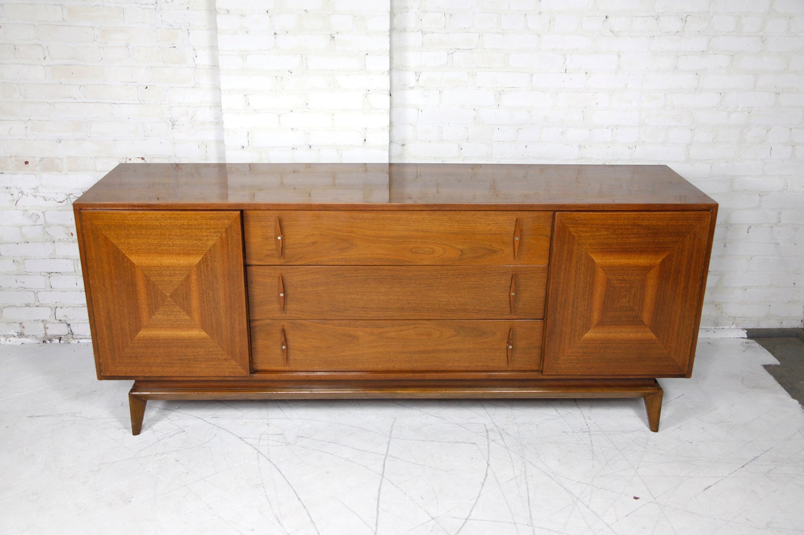 Vintage mcm 9 drawer dresser by American of Martinsville with Etsy