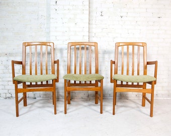 Vintage MCM teak set of 3 dining chairs by Nordic Furniture Made in Canada | Free delivery in NYC and Hudson Valley areas