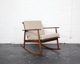 Vintage MCM rocking lounge chair w/ new upholstery and foam | Free delivery only in NYC and Hudson Valley areas