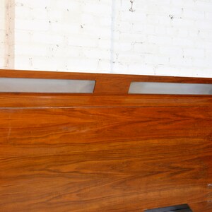 Vintage mcm walnut queen size headboard with reading lights Free delivery in NYC and Hudson Valley areas image 2