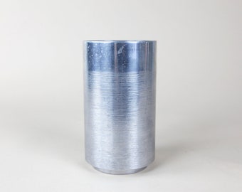 Vintage mcm style solid aluminum vase by Vera Wang
