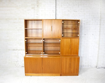 Vintage MCM Danish teka sectional wall unit / storage unit | Free delivery in NYC and Hudson Valley areas