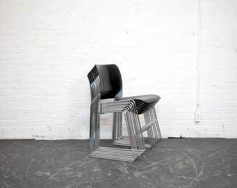 Vintage MCM GF 40/4 David Rowland Black stacking dining chairs | Free delivery only in NYC and Hudson Valley areas