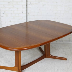 Vintage MCM scandinavian teak oval dining table no extension leafs by Rasmus Denmark Free delivery only in NYC and Hudson Valley areas image 7