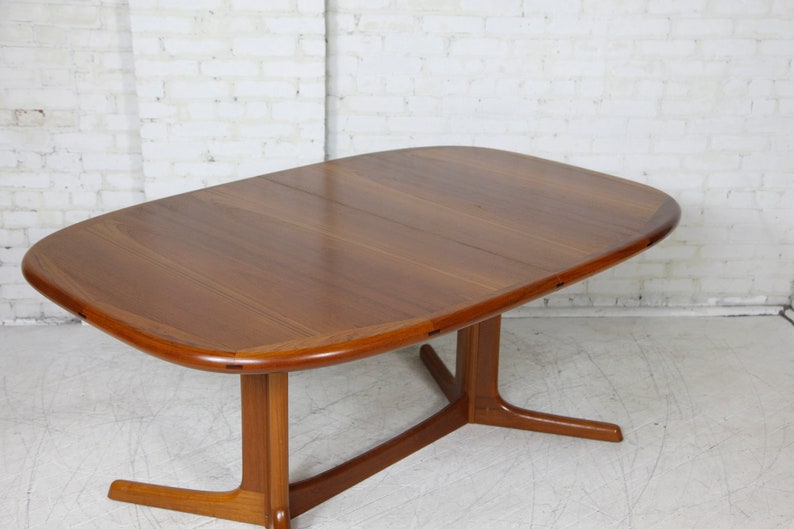 Vintage MCM scandinavian teak oval dining table no extension leafs by Rasmus Denmark Free delivery only in NYC and Hudson Valley areas image 7