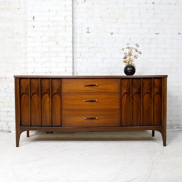 Vintage MCM walnut credenza / buffet / console by Kent Coffey "Respecta" | Free delivery in NYC and Hudson Valley areas