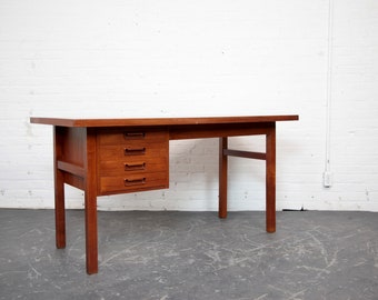 Vintage MCM Scandinavian teak wood desk by Gunaar Tibergaard Danmark | Free delivery only in NYC and Hudson Valley areas