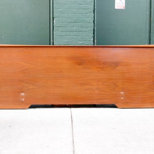 Vintage Mid century modern Queen size cherry wood headboard | Free delivery in NYC and Hudson Valley