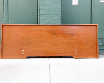 Vintage Mid century modern Queen size cherry wood headboard | Free delivery in NYC and Hudson Valley