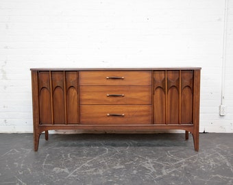 Vintage MCM Kent Coffey Perspecta walnut credenza | Free delivery only in NYC and Hudson Valley areas