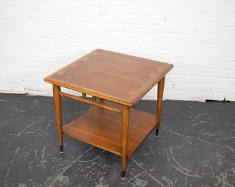Vintage MCM square Lane Acclaim coffee table with dovetail details | Free delivery only in NYC and Hudson Valley areas