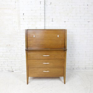 Vintage MCM 9 drawer tallboy dresser by Drexel Profile line Free deliver in NYC and Hudson Valley areas image 1