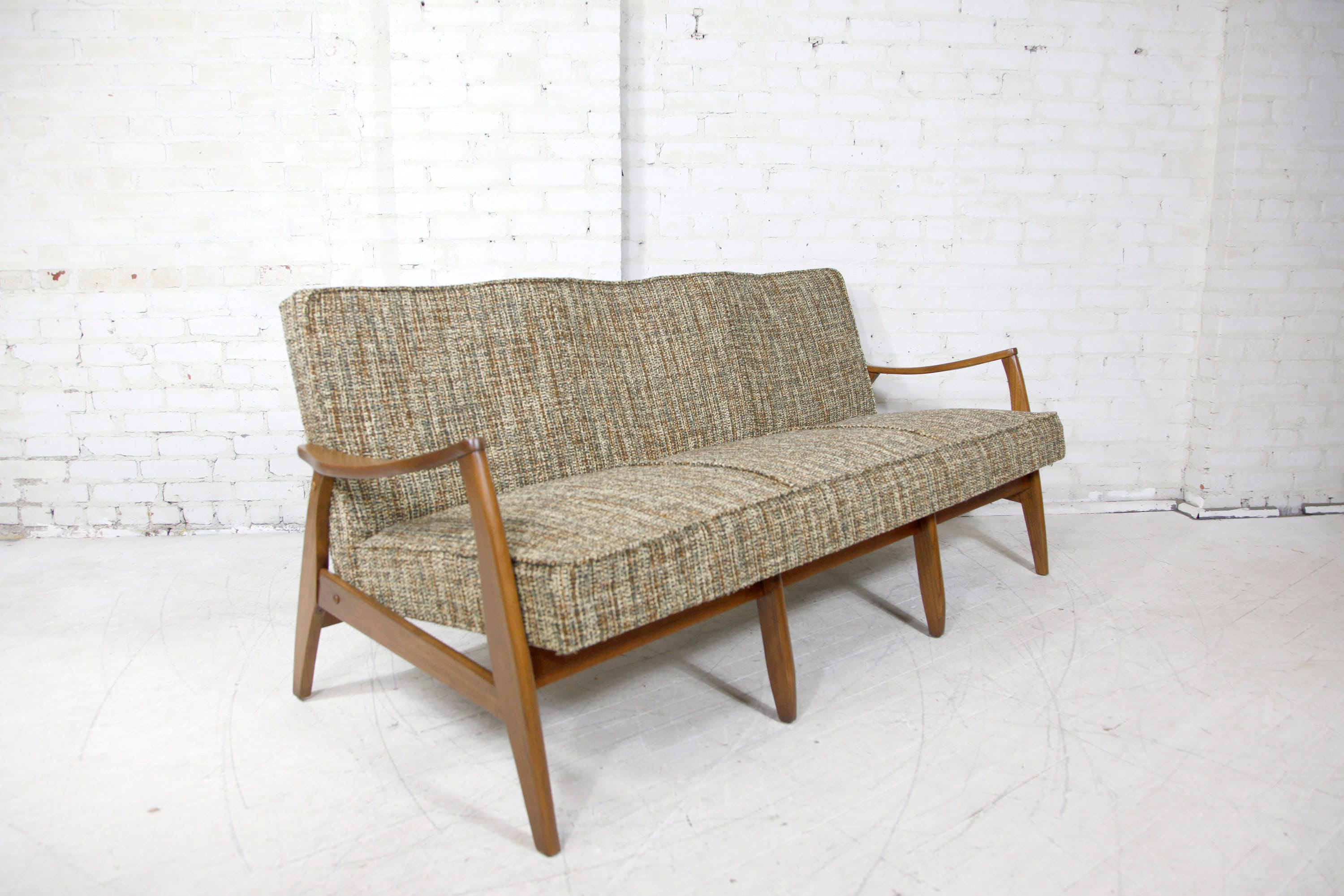 Vintage MCM Sculpted 3 Seater Wood Frame Sofa Free Delivery Only in NYC and  Hudson Valley Areas - Etsy