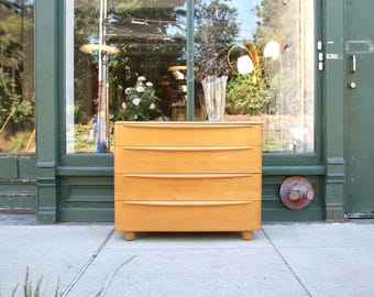 Vintage 50's solid maple Heywood Wakefield tallboy dresser | Free delivery in NYC and Hudson Valley areas