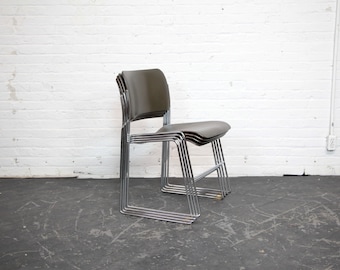 Vintage MCM GF 40/4 David Rowland dark green stacking chairs | Free delivery only in NYC and Hudson Valley areas