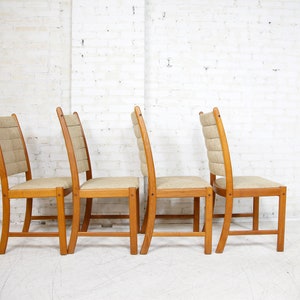 Vintage MCM set of 8 tall back Scandinavian teak chairs by Happy Viking Free delivery only in NYC and Hudson Valley areas image 4