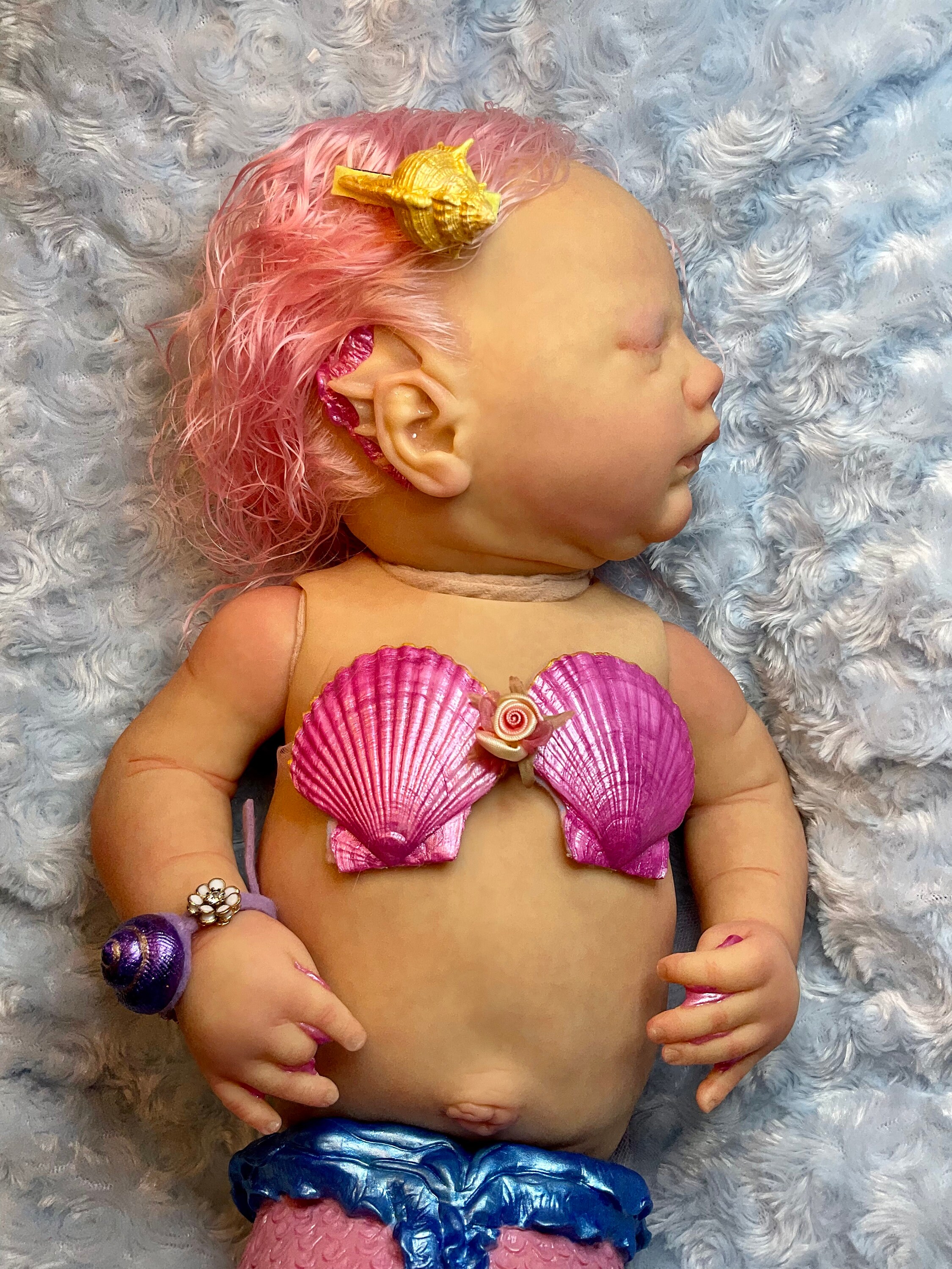 Reborn Mermaid Baby - Rhynn – Keepsake Cuties Nursery