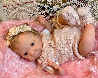 17” Xia reborn baby girl doll sculpted by Adrie Stoete reborn artist Peg Spencer w/COA, ready to ship