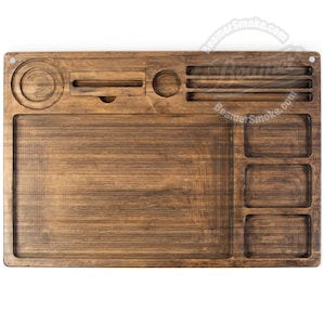 Beamer Goliath All-In-One Bamboo Rolling Tray, Original Finish - 21” x 15”
