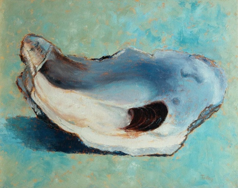 Oyster Print of original oil painting Slurp image 1