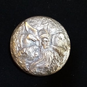 Odin Belt Buckle / Bronze Metal / Heathen Buckle/ Odin's Ravens/
