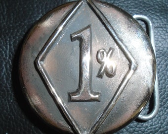 1% Belt Buckle/ Bronze Metal/ Bronze buckle / One Percent Buckle