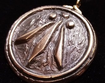 Awen Pendant /Bronze Medallion /Druidry/