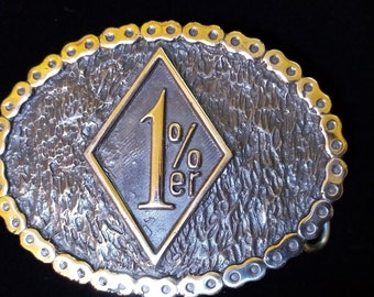 1%er Belt Buckle/ Bronze Metal/ Bronze buckle / One Percenter Buckle