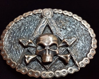 Masonic Belt Buckle/  Freemasons / Hiram Abiff/ Bronze belt buckle