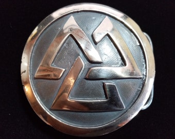 Large Bronze Valknut Belt Buckle