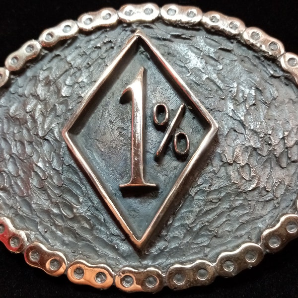 1% Belt Buckle/ Bronze Metal/ Bronze buckle / One Percenter Buckle