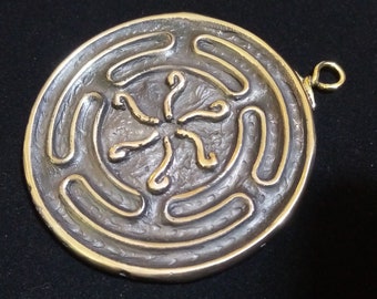 Large Strophalos/ Hekates Wheel/ Hekate Pendant/ Bronze Metal/ Hekate Goddess/ Hekate Altar