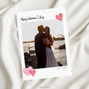 Tarjeta de San Valentín con foto personalizada, Polaroid, tarjeta para novio, esposo, tarjeta de pareja, tarjeta para él, tarjeta para ella, imprimible, tarjeta de 5 x 7, digital