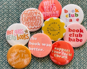 Bookish Pinback Buttons Kollektion