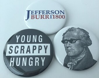 Hamilton The Musical Pinback Buttons