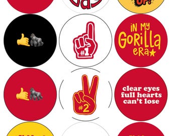Pitt State University Game Day Buttons | Go Gorillas | Red & Yellow | College Sports