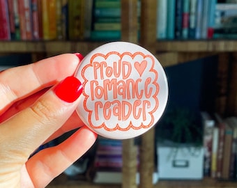 Stolzer Romanze Leser Button | Bücherwurm Button