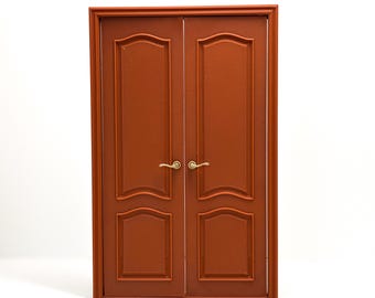 1:12 Scale Miniature Double Interior Door  | Realistic Opening Dollhouse Interior Door