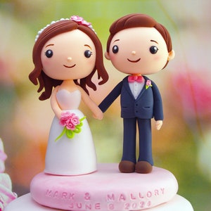 Adorno para tarta de boda personalizado para novios / Adorno para tarta de boda familiar con niños / Adorno para tarta de novios / Adorno para tarta con niños