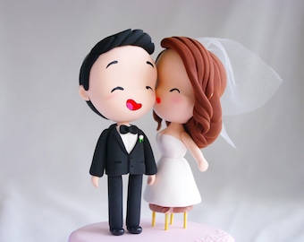 Custom Wedding Cake Topper Bride and Groom | Short Bride Tall Groom Cake Topper | Wedding Cake Topper Funny | Just Married Cake Topper
