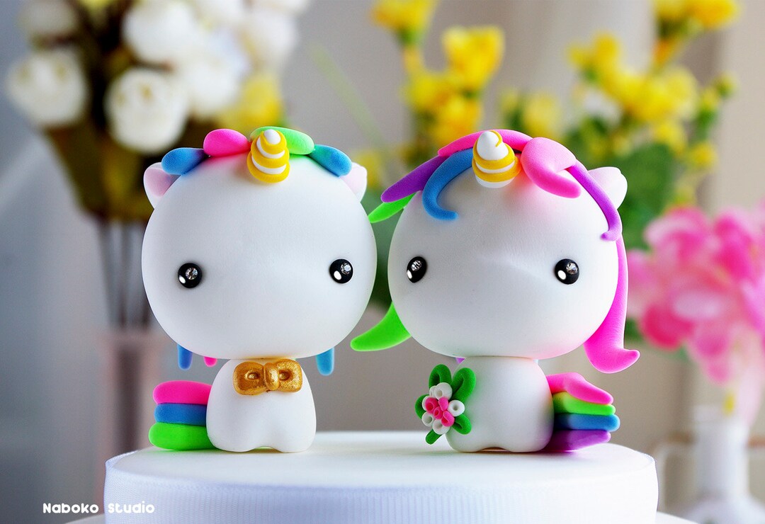 Einhorn Cake Topper Einhorn Hochzeit Braut und Bräutigam Etsy.de