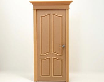 1:12 Scale Miniature Classic Door | Realistic Opening Dollhouse Interior Door