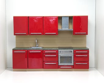 1:12 Dollhouse Modern Kitchen | Handmade 3D Printed Miniature Kitchen | Opening Cabinets, Drawers & Oven | Dollhouse Furniture