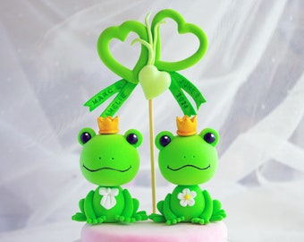 Frog Wedding Cake Topper | Funny Wedding Cake Topper Bride and Groom Figurine | Cute Wedding Dolls Decor | Just Married Cake Topper